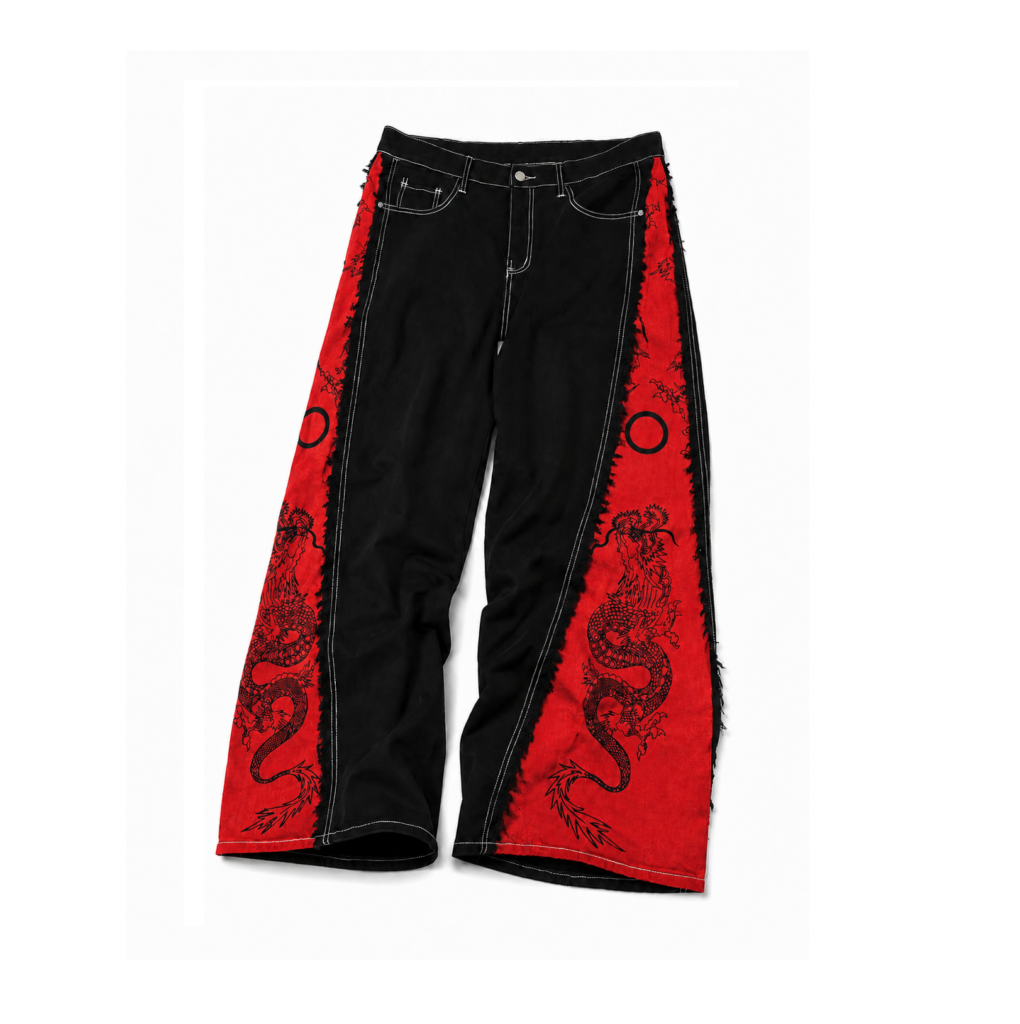 crimson edge baggy jeans